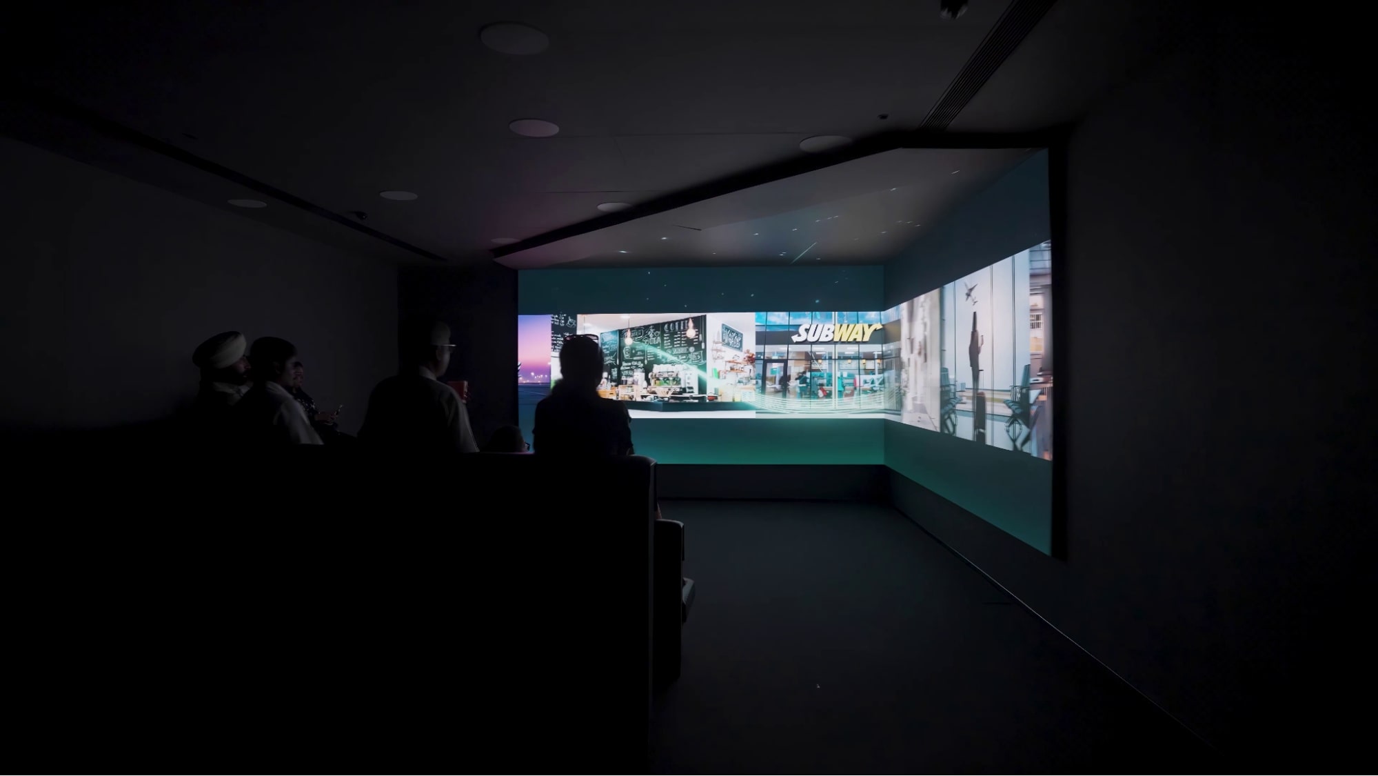 Immersive corner LED room by Ink In Caps.